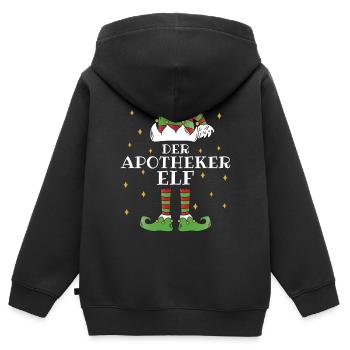 Der Apotheker Elf - Familien Weihnachtsoutfit - Kinder Premium Organic Zip Hoodie - Schwarz - Hinten - AI Model Kid Male (0cm)