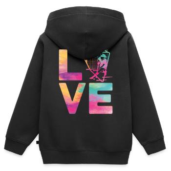 Field Hockey Watercolor Love - Kinder Premium Organic Zip Hoodie - Schwarz - Hinten - AI Model Kid Male (0cm)