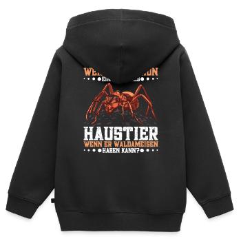 Ameisen Terrarium Waldameisenzüchter - Kinder Premium Organic Zip Hoodie - Schwarz - Hinten - AI Model Kid Male (0cm)