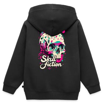 Skull Fiction Totenkopf Totenschädel - Sweat Premium à capuche zippé enfant bio - noir - Dos - AI Model Kid Male (0cm)