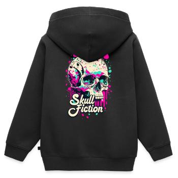 Skull Fiction Totenkopf Totenschädel - Sweat Premium à capuche zippé enfant bio - noir - Dos - AI Model Kid Male (0cm)