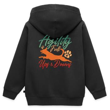 Service Dog Trainer Agility Is Full Of Service Dog - Kinder Premium Organic Zip Hoodie - Schwarz - Hinten - AI Model Kid Male (0cm)