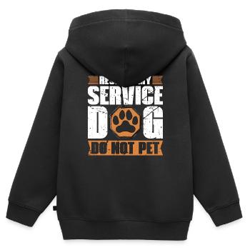 Service Dog Respect My Service Therapy Dog Lover - Kinder Premium Organic Zip Hoodie - Schwarz - Hinten - AI Model Kid Male (0cm)