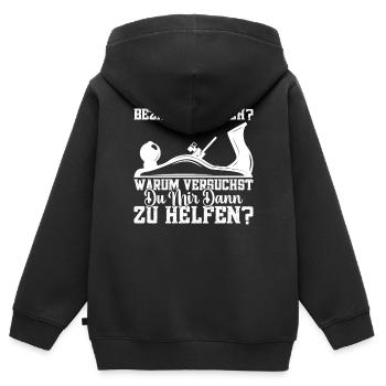 Zimmermann Meister Zimmerer Zimmermänner - Kinder Premium Organic Zip Hoodie - Schwarz - Hinten - AI Model Kid Male (0cm)