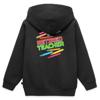 Lehrer im Ruhestand Lehrerin Geschenk Schule - Kinder Premium Organic Zip Hoodie - Schwarz - Hinten - AI Model Kid Male (0cm)