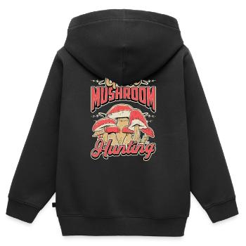 Mushroom Hunting Gone Mushroom Hunting Mushrooming - Kinder Premium Organic Zip Hoodie - Schwarz - Hinten - AI Model Kid Male (0cm)