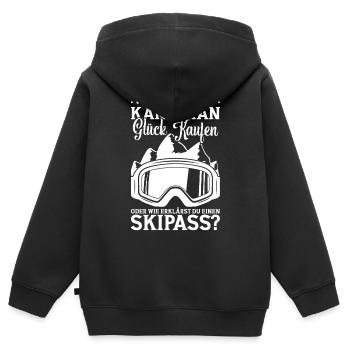 Skifahren Skipiste Wintersportler Skifahrer - Kinder Premium Organic Zip Hoodie - Schwarz - Hinten - AI Model Kid Male (0cm)