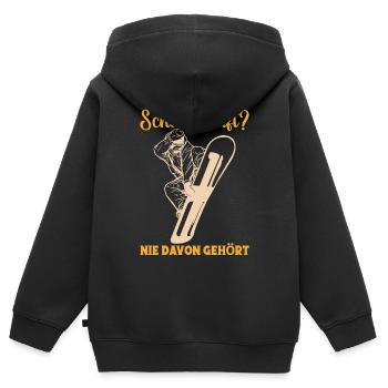 Berge Skipiste Snowboarden Snowboarding - Kinder Premium Organic Zip Hoodie - Schwarz - Hinten - AI Model Kid Male (0cm)
