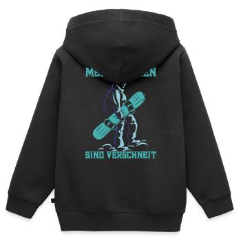 Skipiste Wintersportler Berge Snowboardfahrer - Kinder Premium Organic Zip Hoodie - Schwarz - Hinten - AI Model Kid Male (0cm)