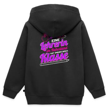 Lehrerin im Ruhestand hat Klasse Geschenk für - Kinder Premium Organic Zip Hoodie - Schwarz - Hinten - AI Model Kid Male (0cm)