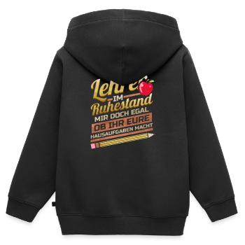 Lehrer im Ruhestand Lustig Pension Schule Rente - Kinder Premium Organic Zip Hoodie - Schwarz - Hinten - AI Model Kid Male (0cm)