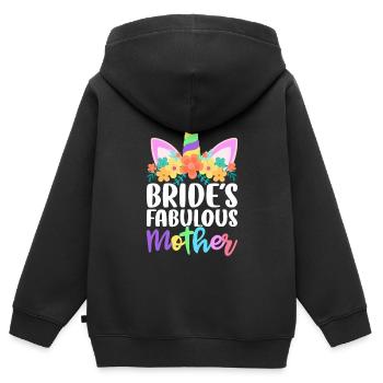 Douche nuptiale de mariage - Sweat Premium à capuche zippé enfant bio - noir - Dos - AI Model Kid Male (0cm)