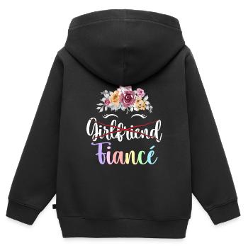 Douche nuptiale de fiançailles - Sweat Premium à capuche zippé enfant bio - noir - Dos - AI Model Kid Male (0cm)