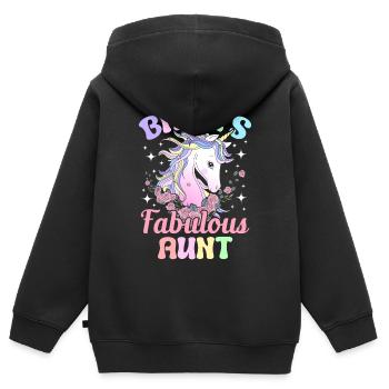 Hochzeit Brautparty - Kinder Premium Organic Zip Hoodie - Schwarz - Hinten - AI Model Kid Male (0cm)
