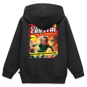 50er, 1950 Comic, Weltall Raumschiff Kosmisch - Kinder Premium Organic Zip Hoodie - Schwarz - Hinten - AI Model Kid Male (0cm)