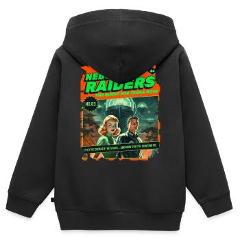 Nebula Raiders, 50er, 1950 Comic, Weltall Weltraum - Kinder Premium Organic Zip Hoodie - Schwarz - Hinten - AI Model Kid Male (0cm)