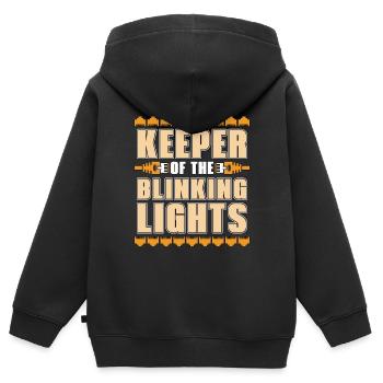 Network Engineer Keeper Of The Blinking Networking - Kinder Premium Organic Zip Hoodie - Schwarz - Hinten - AI Model Kid Male (0cm)