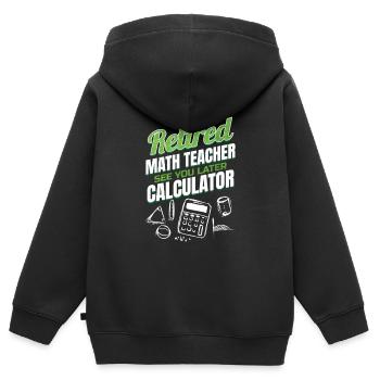 Mathelehrer im Ruhestand Lehrerin für Pension - Kinder Premium Organic Zip Hoodie - Schwarz - Hinten - AI Model Kid Male (0cm)