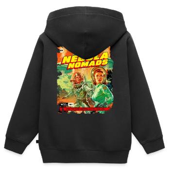 Comicstrip, 50er Jahre Comic, Nebula Nomaden - Kinder Premium Organic Zip Hoodie - Schwarz - Hinten - AI Model Kid Male (0cm)