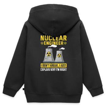 Centrale nucléaire - Sweat Premium à capuche zippé enfant bio - noir - Dos - AI Model Kid Male (0cm)