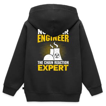 Centrale nucléaire - Sweat Premium à capuche zippé enfant bio - noir - Dos - AI Model Kid Male (0cm)