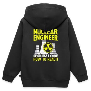 Lustiges Kernkraftwerk - Kinder Premium Organic Zip Hoodie - Schwarz - Hinten - AI Model Kid Male (0cm)