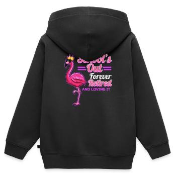 Ruhestand Lehrerin Pension Geschenk für - Kinder Premium Organic Zip Hoodie - Schwarz - Hinten - AI Model Kid Male (0cm)