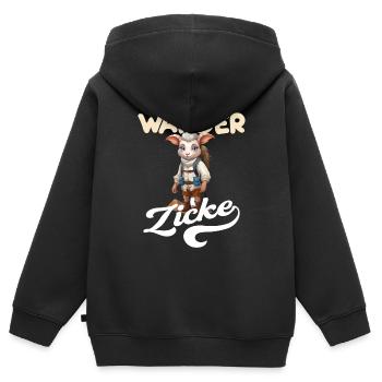 Wandern Ziege Wanderung Natur Frauen Meckern - Kinder Premium Organic Zip Hoodie - Schwarz - Hinten - AI Model Kid Male (0cm)