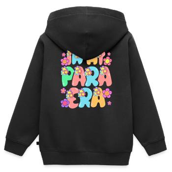 Assistante maternelle dans mon ère Para - Sweat Premium à capuche zippé enfant bio - noir - Dos - AI Model Kid Male (0cm)