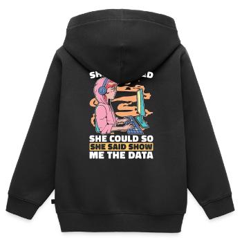 Data Mining She Believed She Could So Data Analyst - Kinder Premium Organic Zip Hoodie - Schwarz - Hinten - AI Model Kid Male (0cm)