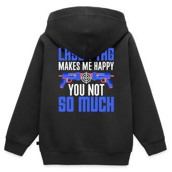 Spieler - Kinder Premium Organic Zip Hoodie - Schwarz - Hinten - AI Model Kid Male (0cm)