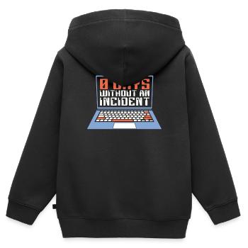 Cybersecurity 0 Days Without An Incident Phishing - Kids Premium Organic Zip-up Hoodie - black - Back - AI Model Kid Male (0cm)
