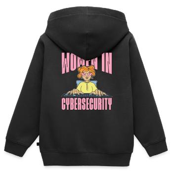 Cybersecurity Women In Cybersecurity Programming - Kids Premium Organic Zip-up Hoodie - black - Back - AI Model Kid Male (0cm)