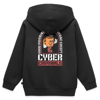 Cybersecurity Good Morning To Everyone Programming - Kinder Premium Organic Zip Hoodie - Schwarz - Hinten - AI Model Kid Male (0cm)