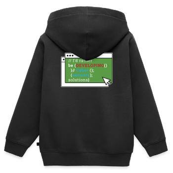 Cybersecurity I'd Rather Be Developing Programmer - Kinder Premium Organic Zip Hoodie - Schwarz - Hinten - AI Model Kid Male (0cm)