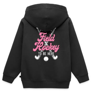 Field Hockey I Paused Field Hockey - Kinder Premium Organic Zip Hoodie - Schwarz - Hinten - AI Model Kid Male (0cm)