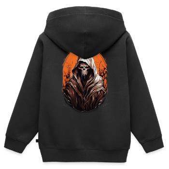Gruseliger Halloween Sensenmann Grim Reaper - Kinder Premium Organic Zip Hoodie - Schwarz - Hinten - AI Model Kid Male (0cm)