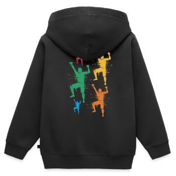 Bouldern Freiklettern Berge Kinder Klettern - Kinder Premium Organic Zip Hoodie - Schwarz - Hinten - AI Model Kid Male (0cm)