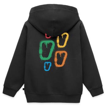 Bouldern Freiklettern Kinder Jungen Klettern - Kinder Premium Organic Zip Hoodie - Schwarz - Hinten - AI Model Kid Male (0cm)