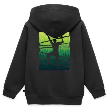 Klettern Freiklettern Jungen Berge Bouldern - Kinder Premium Organic Zip Hoodie - Schwarz - Hinten - AI Model Kid Male (0cm)