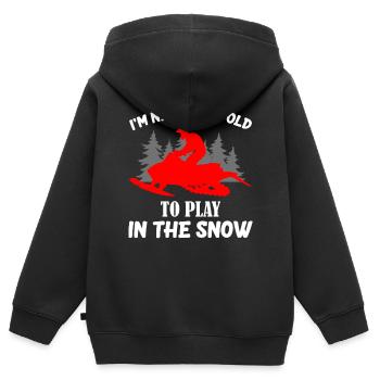 Schneemobil Lustiges Schneemobilfahren Schnee Winter - Kinder Premium Organic Zip Hoodie - Schwarz - Hinten - AI Model Kid Male (0cm)