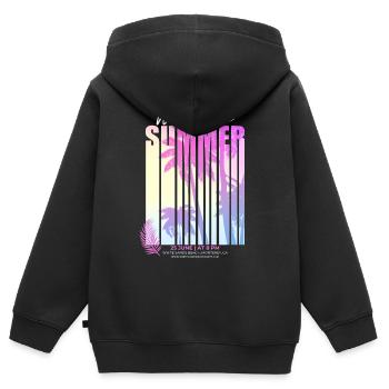 Dicton d’été, Palmiers, Californie, Monterey Beach - Sweat Premium à capuche zippé enfant bio - noir - Dos - AI Model Kid Male (0cm)