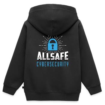 Cybersecurity Allsafe Cybersecurity Programmer - Kinder Premium Organic Zip Hoodie - Schwarz - Hinten - AI Model Kid Male (0cm)