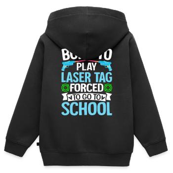 Spieler - Kinder Premium Organic Zip Hoodie - Schwarz - Hinten - AI Model Kid Male (0cm)