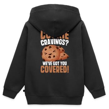 Pfadfinderkeks-Händler - Kinder Premium Organic Zip Hoodie - Schwarz - Hinten - AI Model Kid Male (0cm)