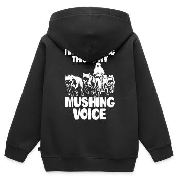 Mushing Dog Sledding Musher - Kids Premium Organic Zip-up Hoodie - black - Back - AI Model Kid Male (0cm)