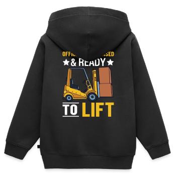 Forklift Driver Forklift Driver - Kids Premium Organic Zip-up Hoodie - black - Back - AI Model Kid Male (0cm)