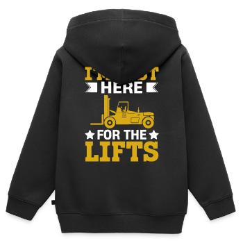 Forklift Driver Forklift Driver - Kids Premium Organic Zip-up Hoodie - black - Back - AI Model Kid Male (0cm)