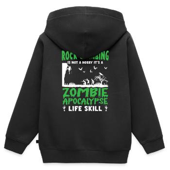 Zombie Apocalypse - Zombie Costume - Zombie - Sweat Premium à capuche zippé enfant bio - noir - Dos - AI Model Kid Male (0cm)
