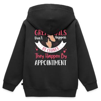 Les beaux ongles ne sont pas le fruit du hasard - Sweat Premium à capuche zippé enfant bio - noir - Dos - AI Model Kid Male (0cm)